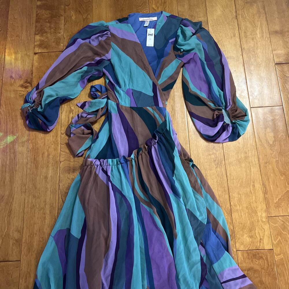 Anthropologie Hutch Abstract Wrap Maxi Dress XS Boho Wedding Guest Formal Event - Picture 6 of 15